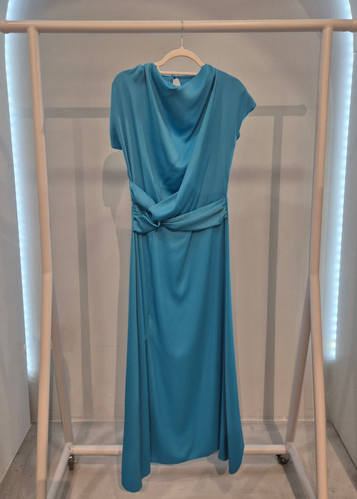 Maxi haljina kratkih rukava s prorezom